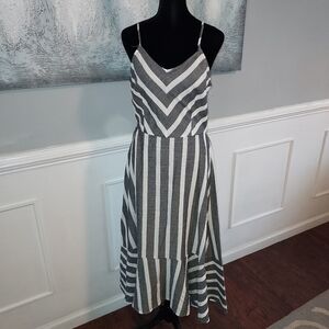 Cozy Casual Striped High Low Summer Dress